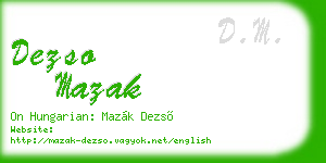 dezso mazak business card