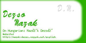 dezso mazak business card